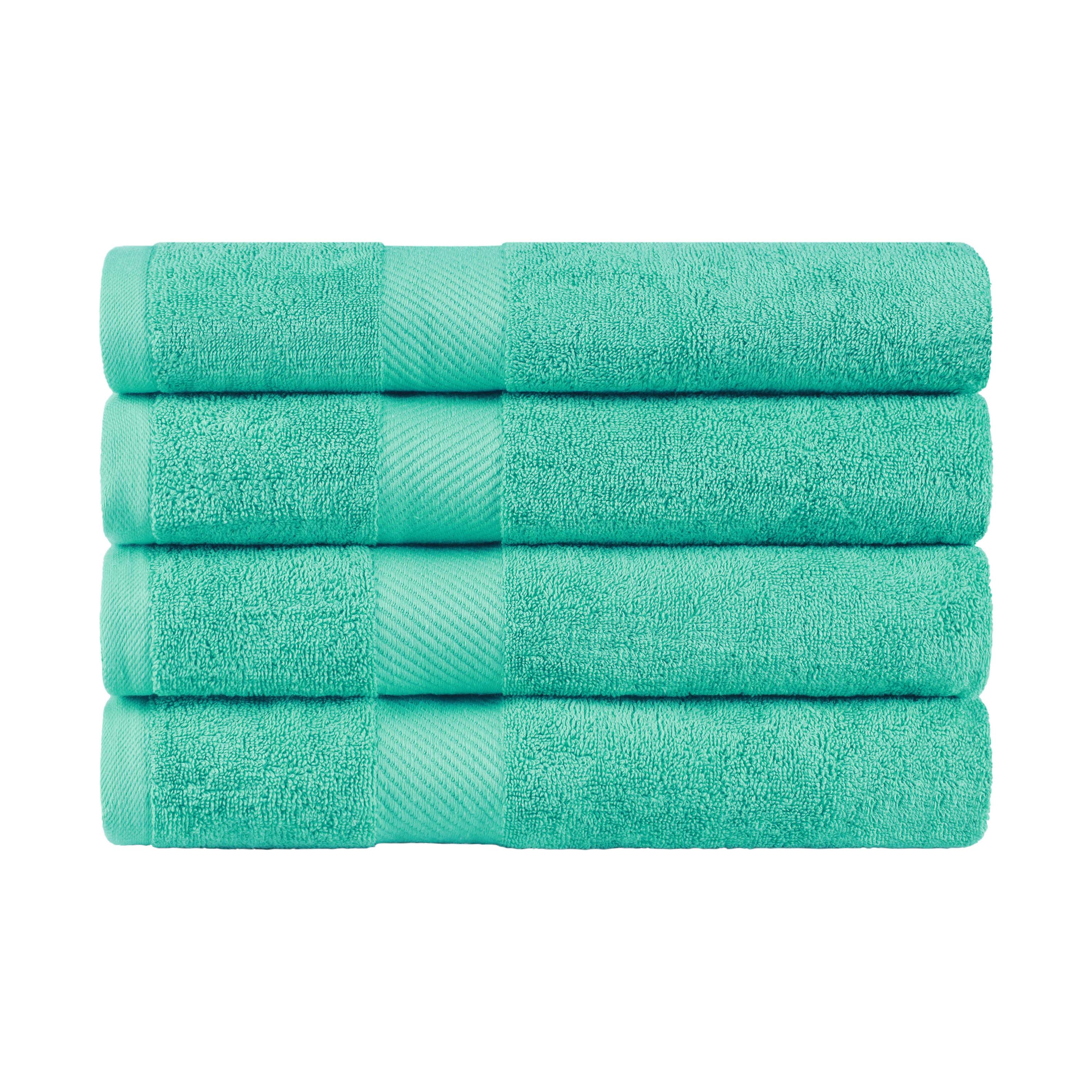 Kendell Egyptian Cotton 4 Piece Bath Towel Set with Dobby Border - Blue Nile Mills
