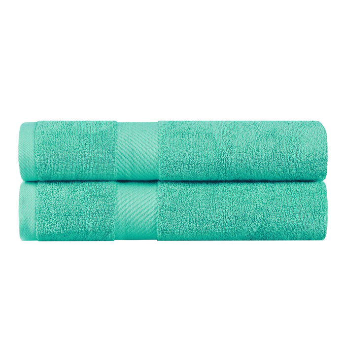 Kendell Egyptian Cotton Medium Weight Solid Bath Towel Set of 2 - SeaGreen