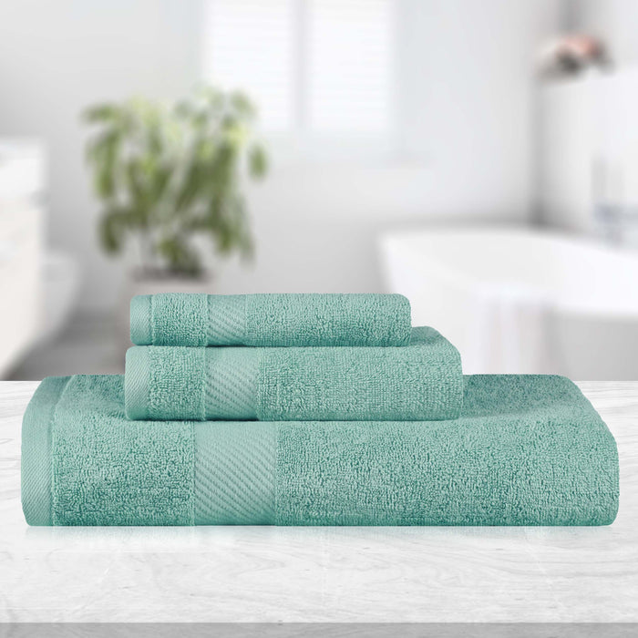 Kendell Egyptian Cotton Quick Drying 3 Piece Towel Set - Seafoam