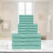 Kendell Egyptian Cotton 12 Piece Solid Towel Set - Seafoam