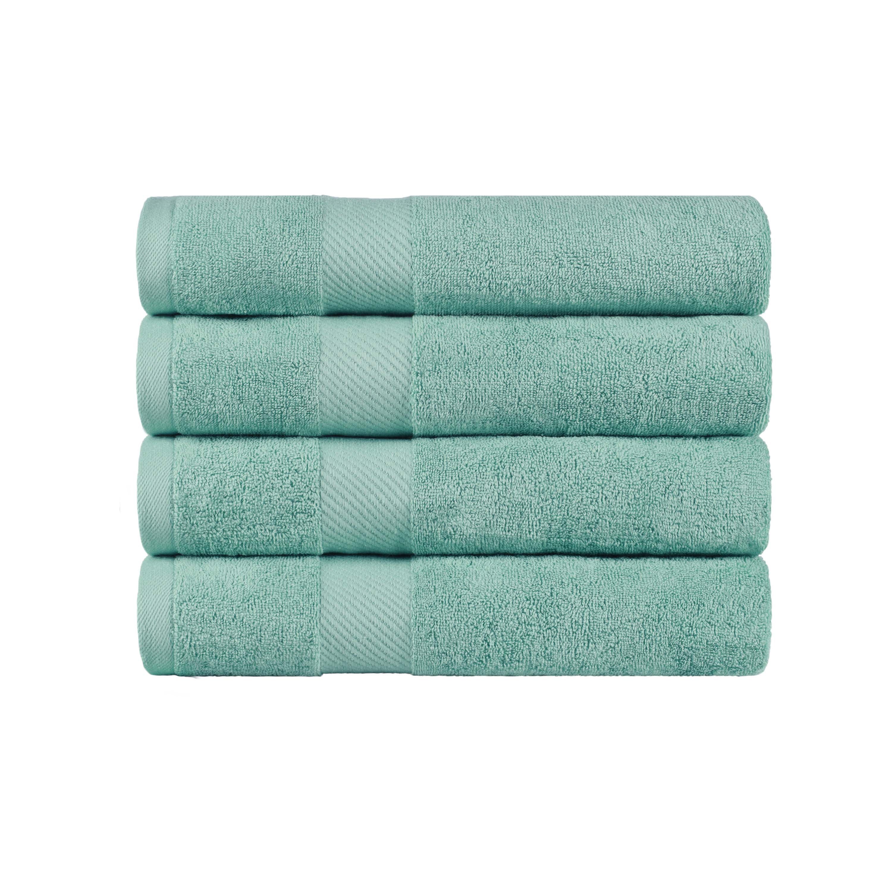 Kendell Egyptian Cotton 4 Piece Bath Towel Set with Dobby Border - Blue Nile Mills