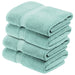Egyptian Cotton Plush Heavyweight Absorbent Bath Towel Set of 4 - Sea Foam