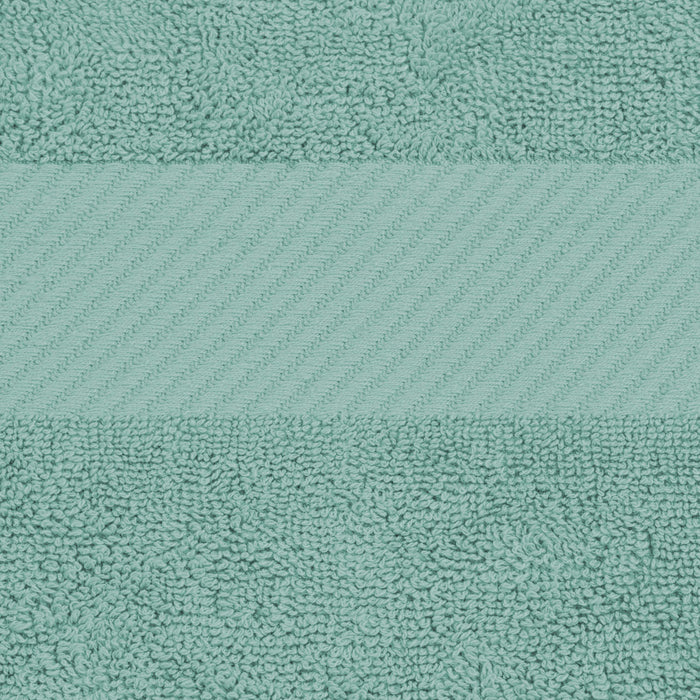 Kendell Egyptian Cotton 2 Piece Bath Sheet Set with Dobby Border - Seafoam