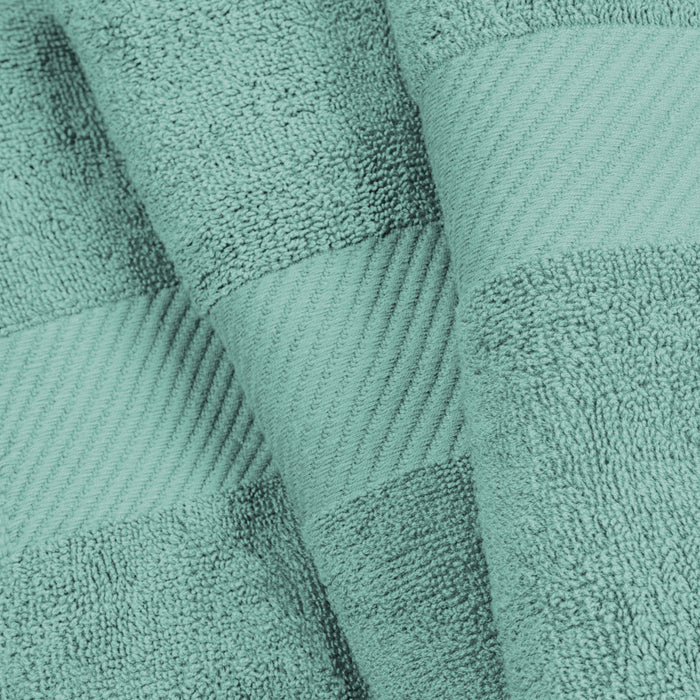 Kendell Egyptian Cotton 6 Piece Towel Set with Dobby Border - Seafoam