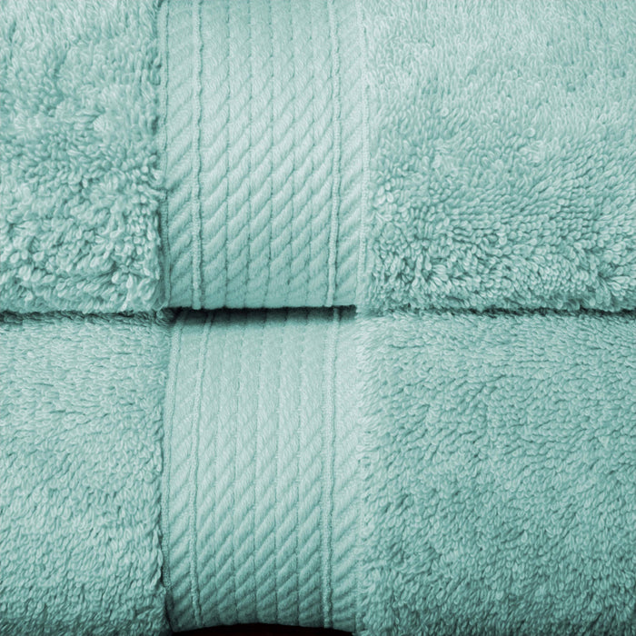 Egyptian Cotton Pile Plush Heavyweight Absorbent Bath Sheet Set of 2 - Sea Foam