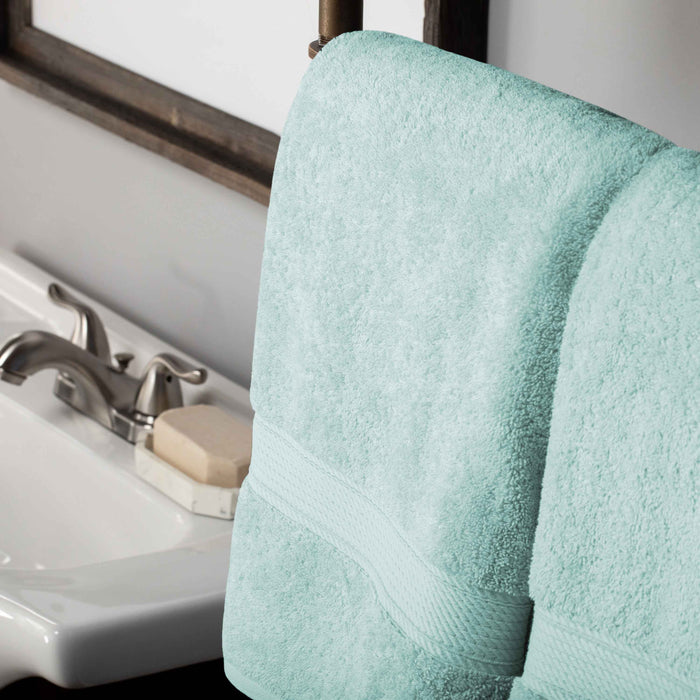 Egyptian Cotton Pile Solid 10-Piece Towel Set - Seafoam