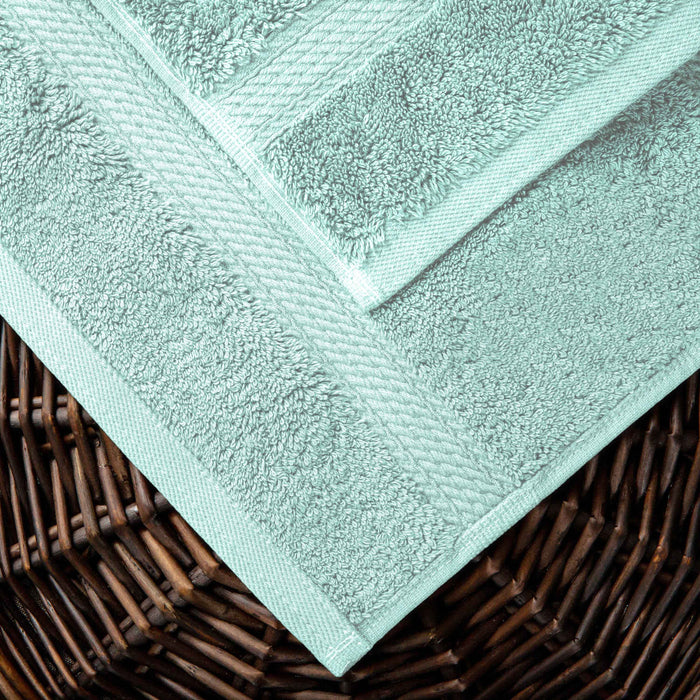 Egyptian Cotton Pile Plush Heavyweight Absorbent 3 Piece Towel Set - Seafoam