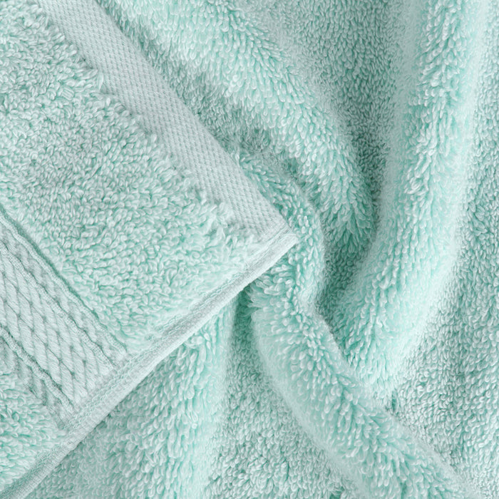 Egyptian Cotton Pile Plush Heavyweight Absorbent 9 Piece Towel Set - Seafoam