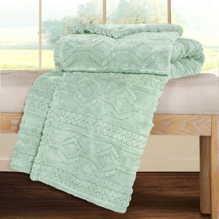 Arctic Boho Jacquard Plush Fleece Blanket