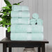 Egyptian Cotton Pile Plush Heavyweight Absorbent 8 Piece Towel Set - Seafoam