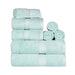 Egyptian Cotton Pile Plush Heavyweight Absorbent 8 Piece Towel Set - Seafoam