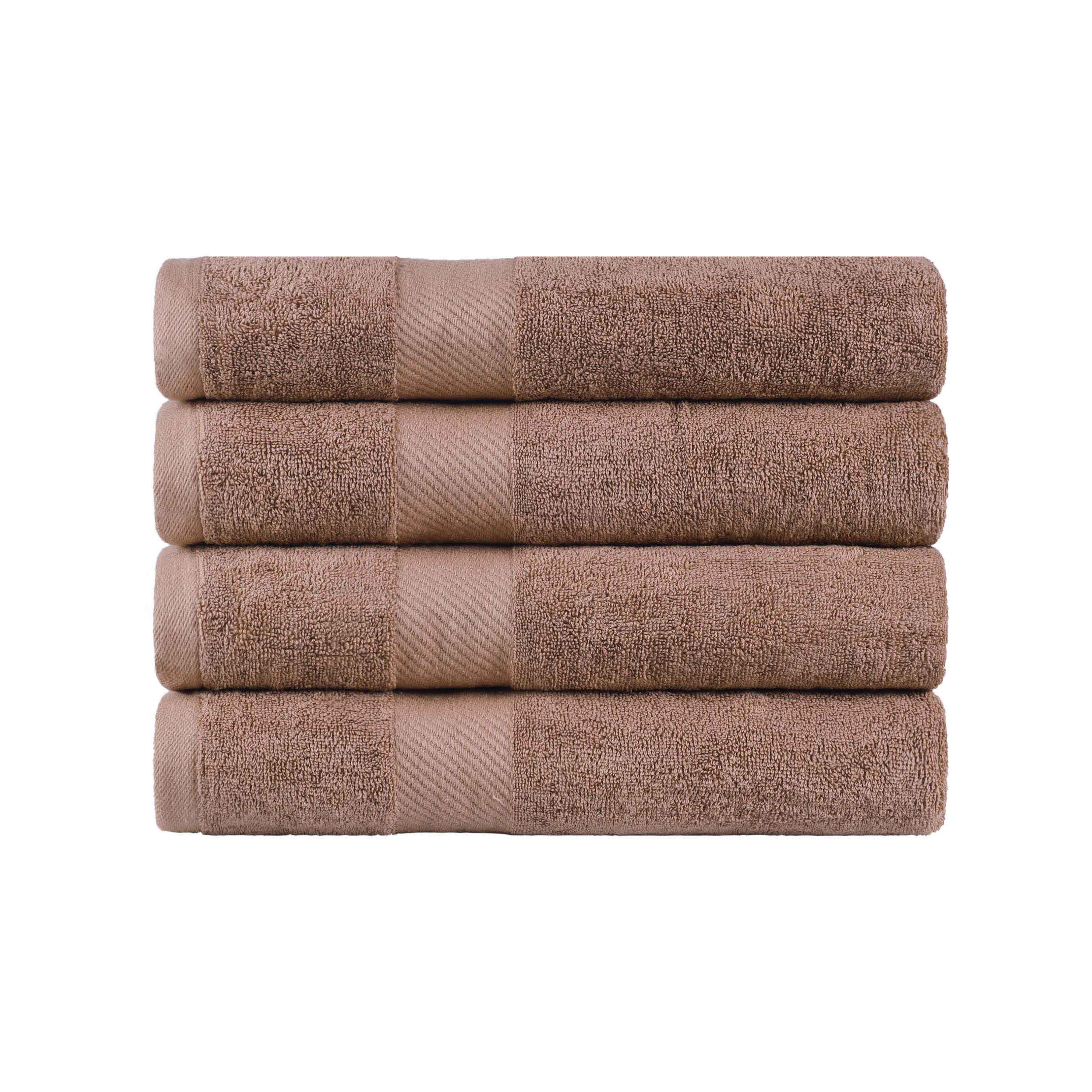 Kendell Egyptian Cotton 4 Piece Bath Towel Set with Dobby Border - Blue Nile Mills