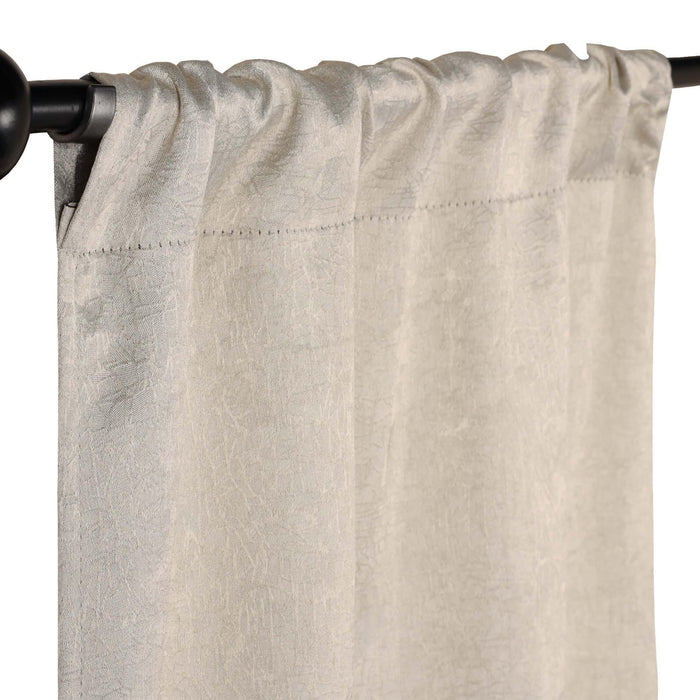 Blackout Senna Solid Textured Grommet Curtain Panels Set