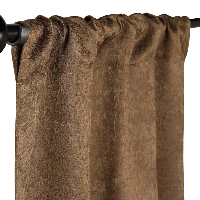 Blackout Senna Solid Textured Grommet Curtain Panels Set