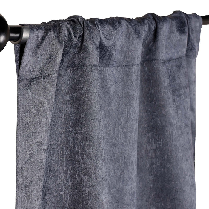 Blackout Senna Solid Textured Grommet Curtain Panels Set