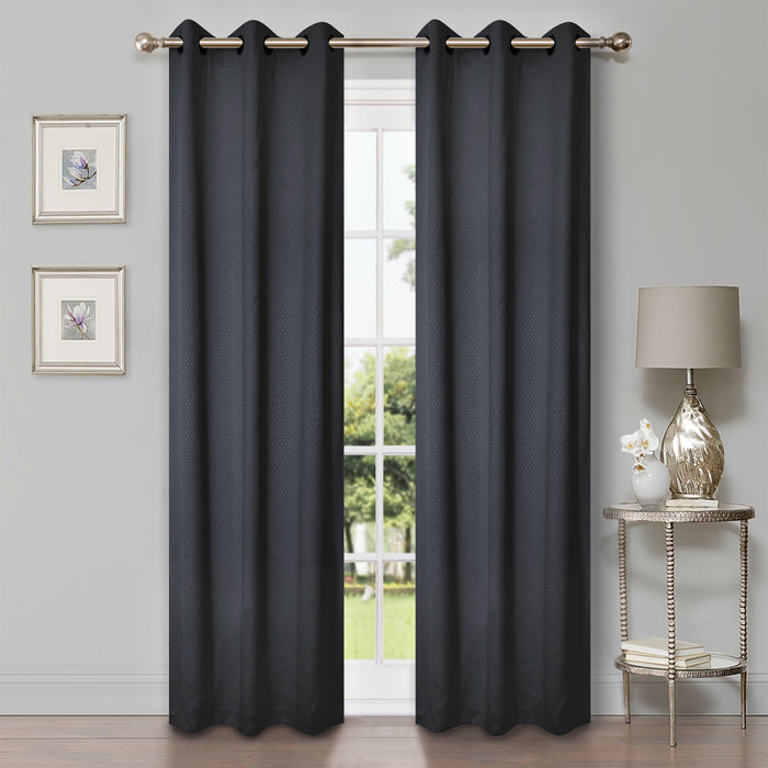 Solid Shimmer Grommet Blackout Curtain Panel Set