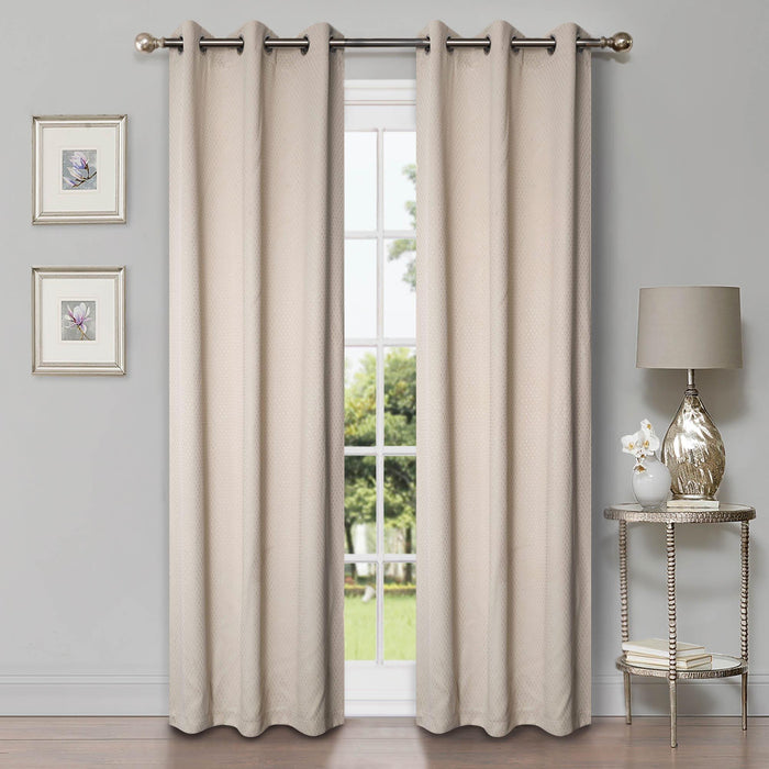 Solid Shimmer Grommet Blackout Curtain Panel Set