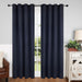 Blackout Solid Shimmer Grommet Curtain Panel Set 42" - NavyBlue