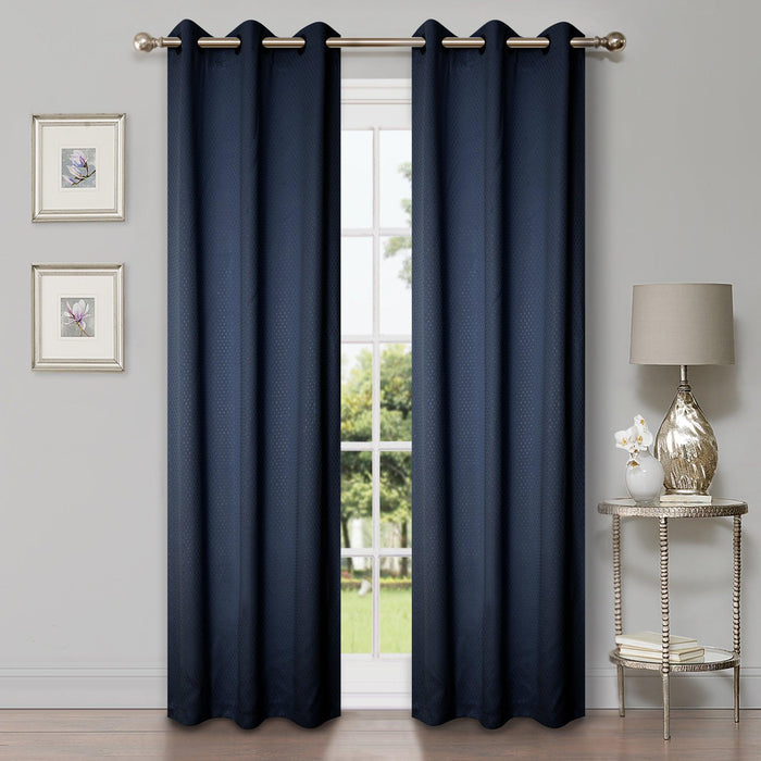 Solid Shimmer Grommet Blackout Curtain Panel Set