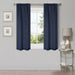 Blackout Solid Shimmer Grommet Curtain Panel Set 42" - NavyBlue