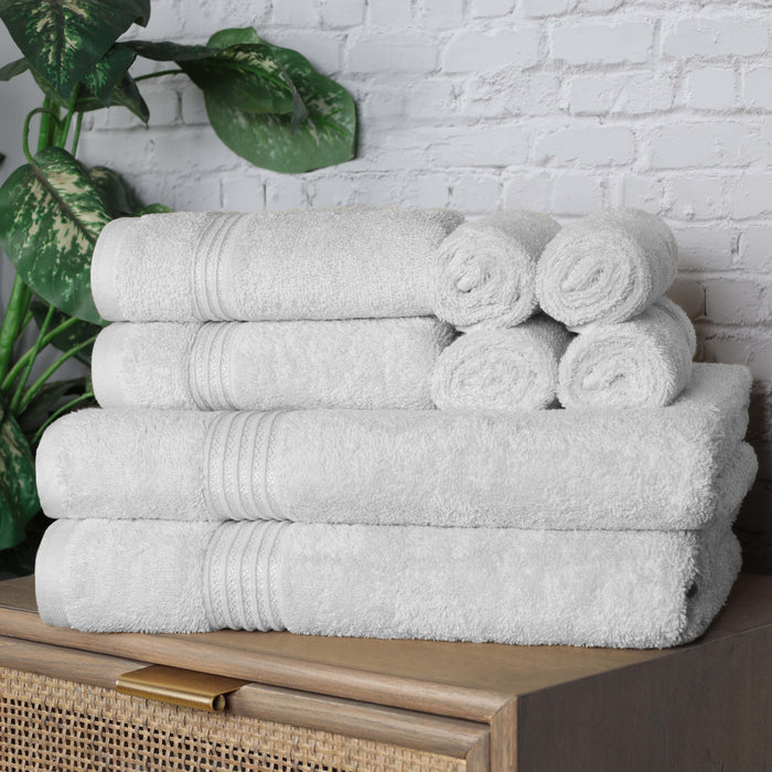 Egyptian Cotton Highly Absorbent Solid 8 Piece Ultra Soft Towel Set