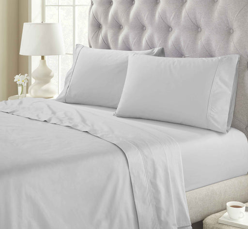 Gina Organic Cotton 300 Thread Count Deep Pocket Fitted Bed Sheet - Silver