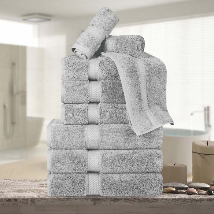 Egyptian Cotton Pile Plush Heavyweight Absorbent 9 Piece Towel Set