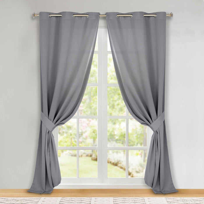 Solid Machine Washable Room Darkening Blackout Curtains, Set of 2