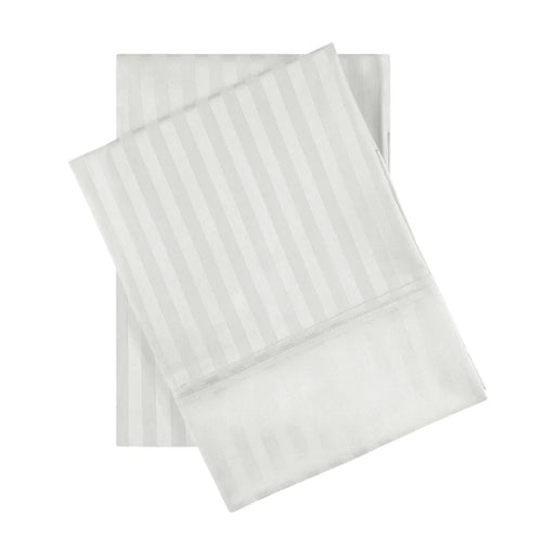 Egyptian Cotton 600 Thread Count 2 Piece Striped Pillowcase Set - Silver