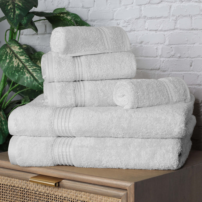 Heritage Egyptian Cotton 6 Piece Solid Towel Set - Silver