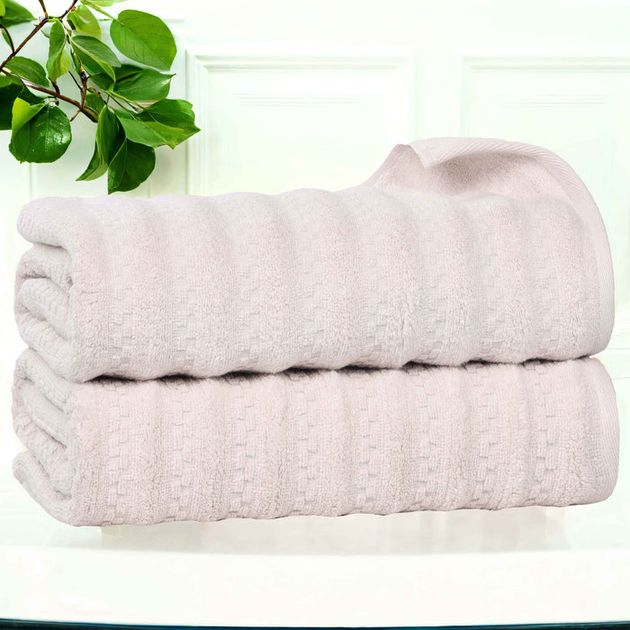 Zuma Zero Twist Cotton Medium Weight Soft Absorbent Bath Towels, Set of 2