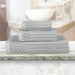 Soho Ribbed Textured Cotton Ultra-Absorbent 3-Piece Assorted Towel Set - Silver