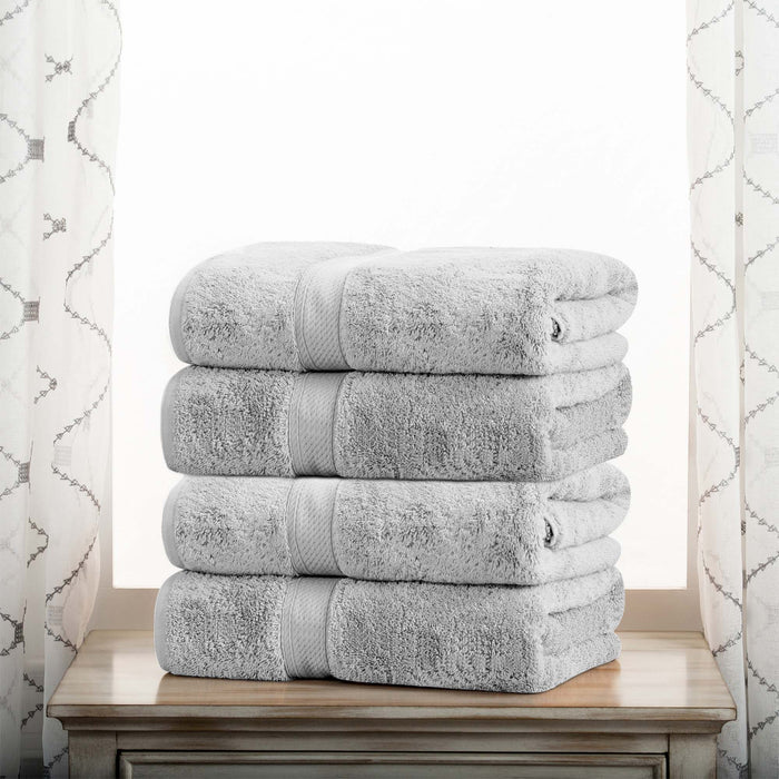 Egyptian Cotton Pile Plush Heavyweight Soft 4 Piece Bath Towel Set