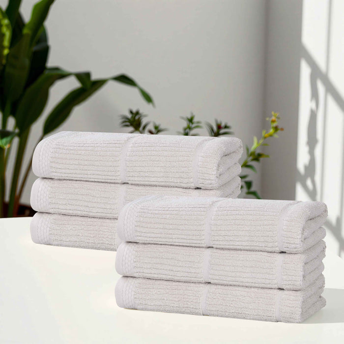 Milo Smart Twist Cotton Solid Hand Towels, Set of 6