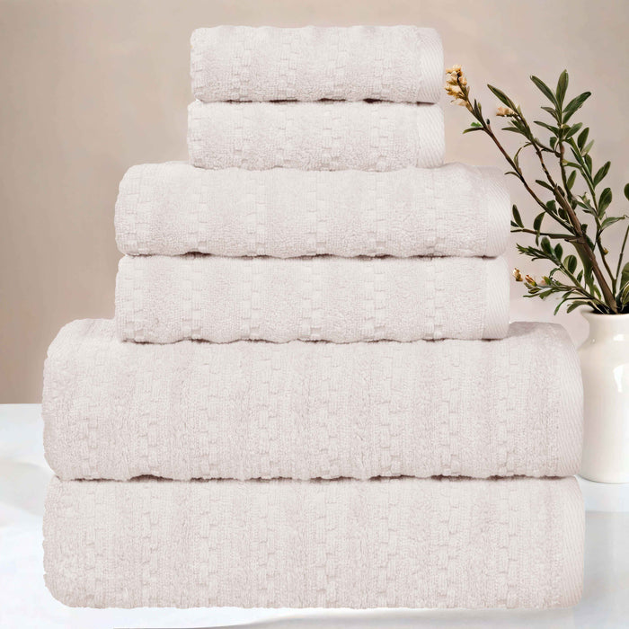 Zuma Zero Twist Cotton Medium Weight Soft Absorbent 6 Piece Towel Set