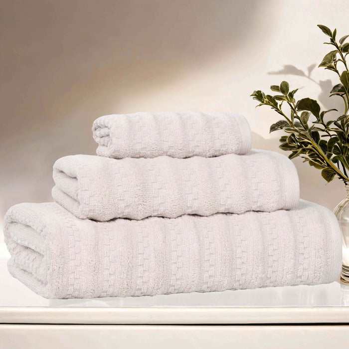 Zuma Zero Twist Cotton Medium Weight Soft Absorbent 3 Piece Towel Set