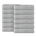 Soho Ribbed Textured Cotton Ultra-Absorbent Face Towel (Set of 12) - Silver