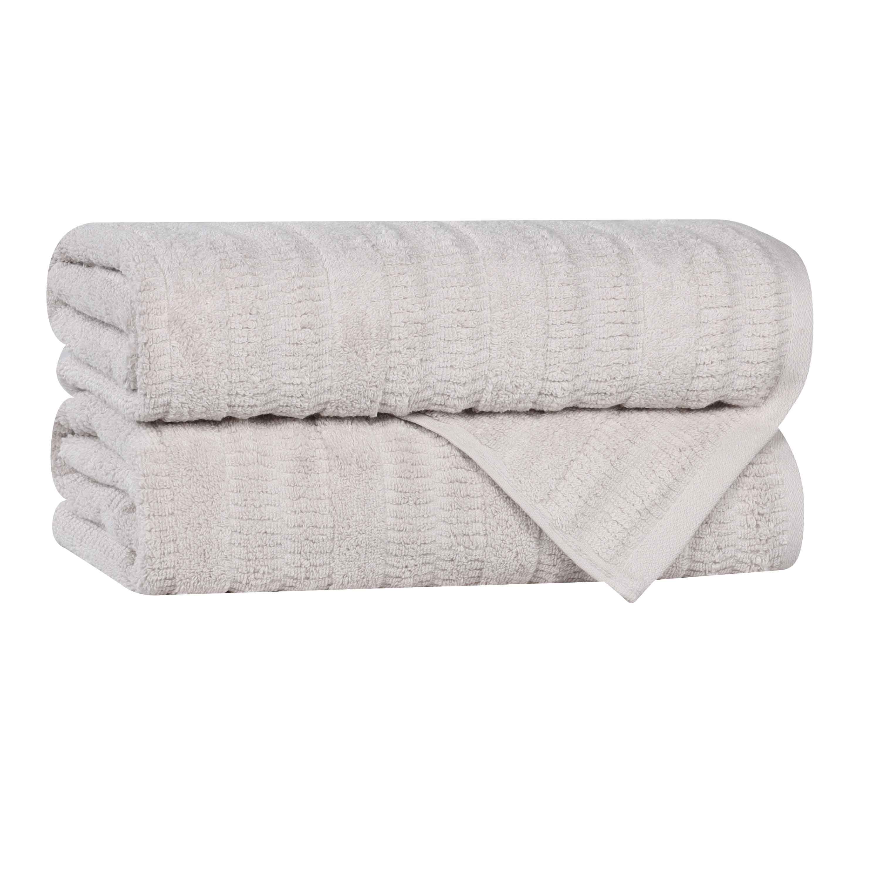 Mika Smart Twist Cotton Solid Vertical Ribbed Bath Towels, Set of 2 - Blue Nile Mills