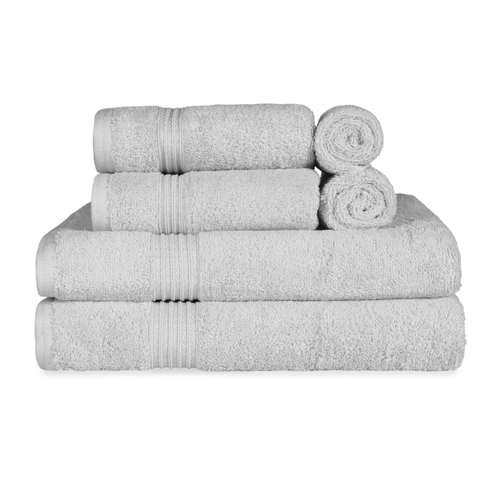 Heritage Egyptian Cotton 6 Piece Solid Towel Set - Silver