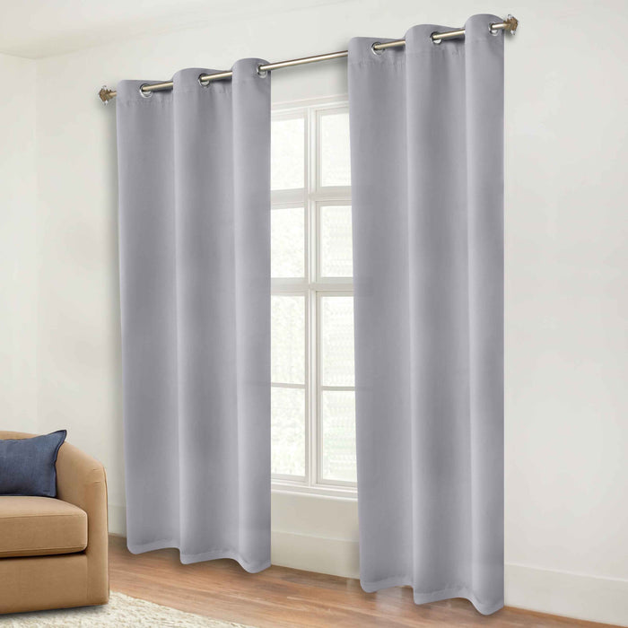 Solid Machine Washable Room Darkening Blackout Curtains, Set of 2