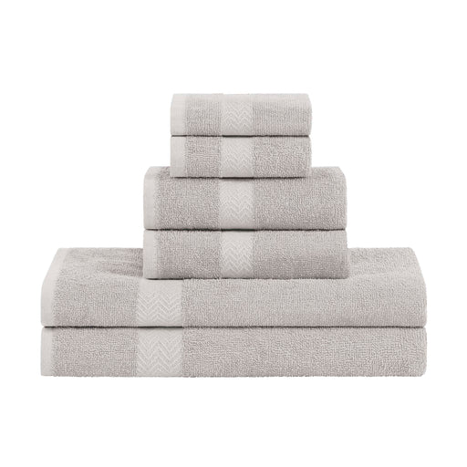 Frankly Eco Friendly Cotton 6 Piece Towel Set - Silver