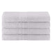 Cotton Eco-Friendly 4 Piece Solid Bath Towel Set - Silver