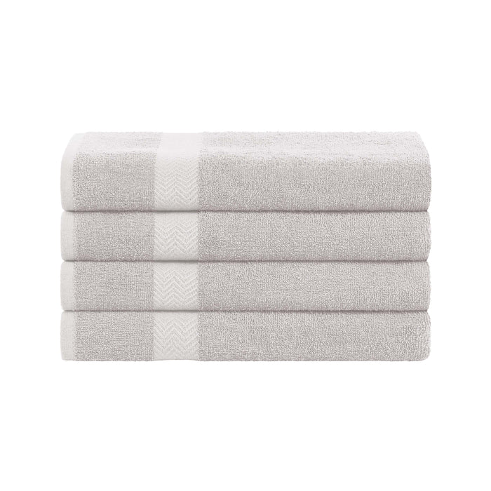 Franklin Cotton Eco Friendly 4 Piece Bath Towel Set - Silver