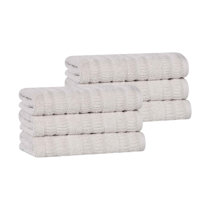 Mika Smart Twist Cotton Solid Hand Towels, Set of 6