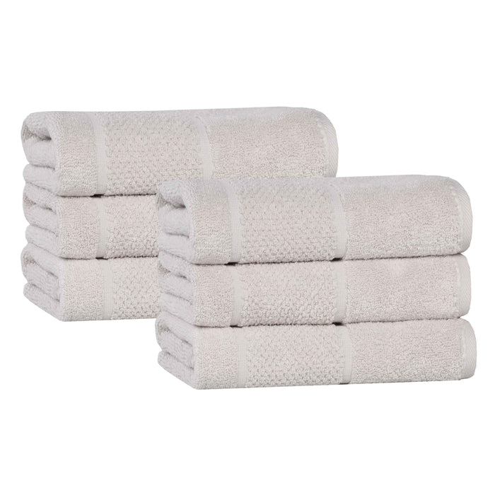 Mile Smart Twist Cotton Solid Hand Towels, Set of 6