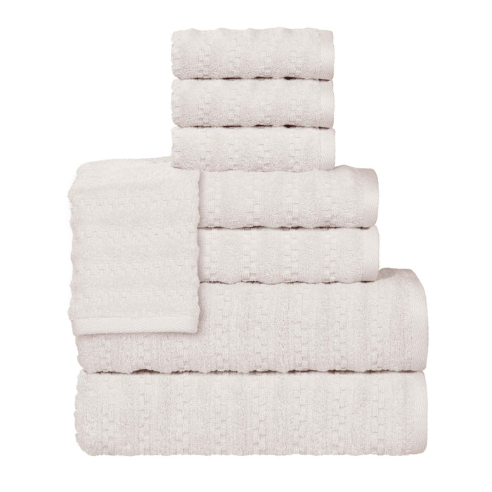 Zuma Zero Twist Cotton Medium Weight Soft Absorbent 8 Piece Towel Set