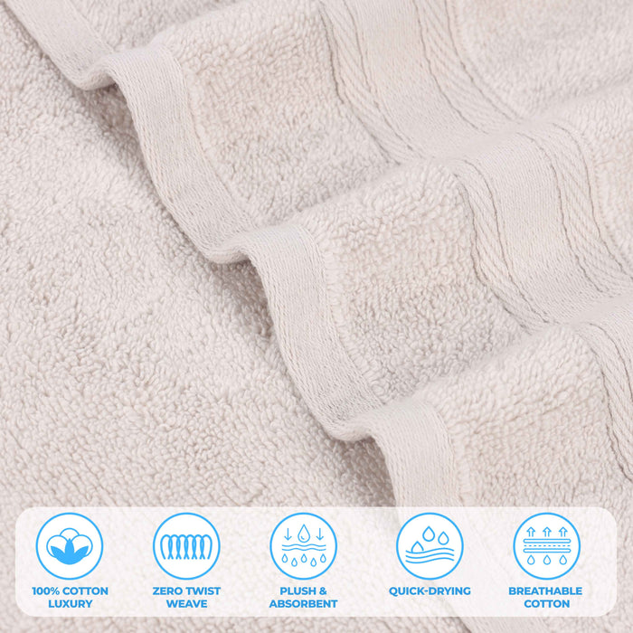 Belmont Zero Twist Cotton Medium Weight Absorbent 3 Piece Towel Set