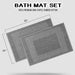 Cotton 2 Piece Greek Key Border Super Absorbent Bath Mat Set - Silver