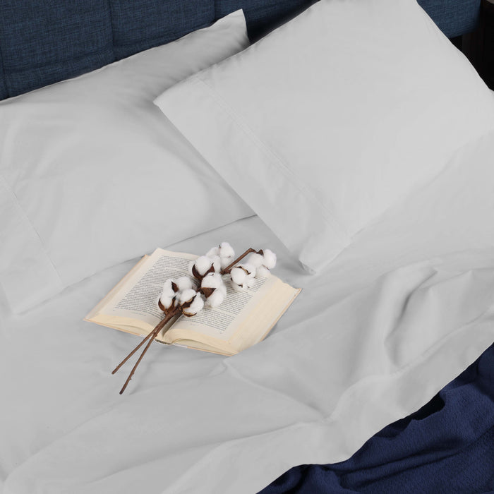 Organic Cotton 300 Thread Count Percale Extra Deep Pocket Bed Sheet Set
