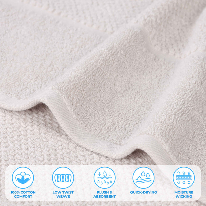 Mile Smart Twist Cotton Solid Broad Border 12 Piece Towel Set